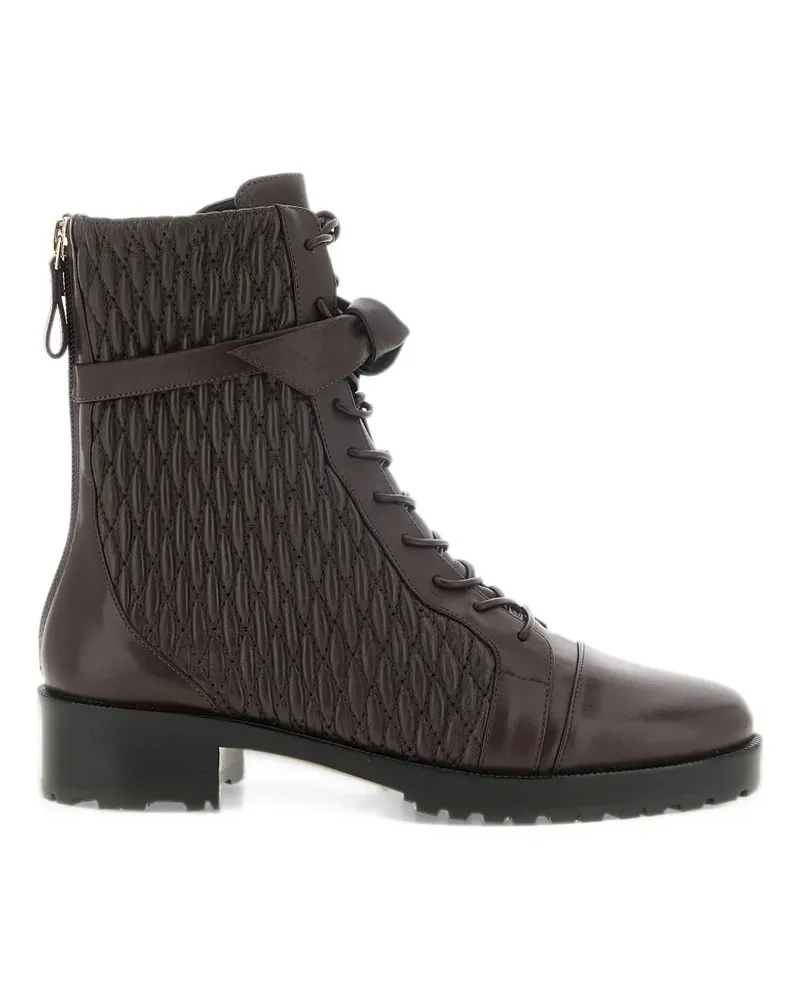 Alexandre Birman Clarita quilted lace-up boots - Braun Braun