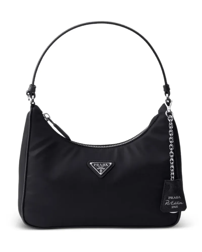 Prada Re-Edition 2005 Mini-Tasche Re-Nylon und Saffiano - Schwarz Schwarz