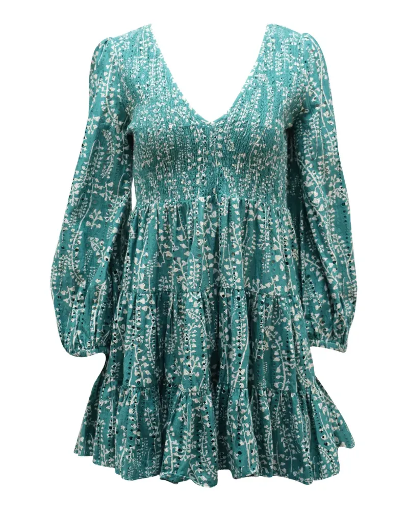 RIXO Gestuftes Sasha Minikleid - Grün Grün