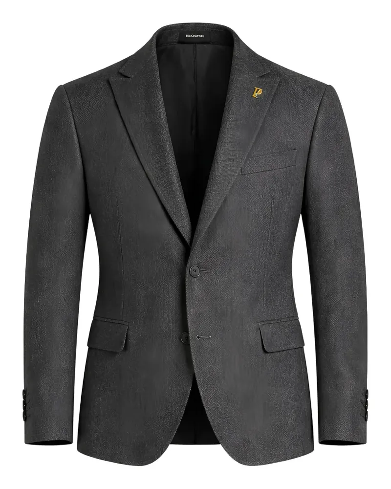 Pal Zileri logo-plaque single-breasted blazer - Grau Grau