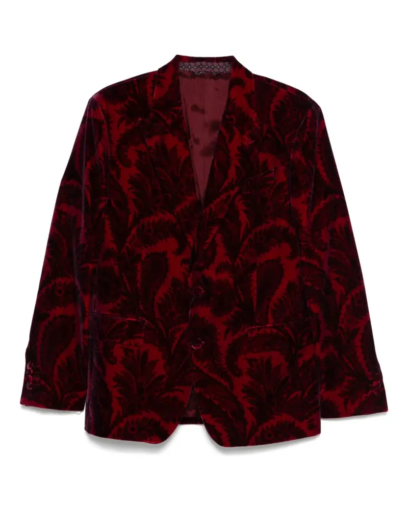 Etro Sakko aus Samt mit Paisleymuster - Rot Rot