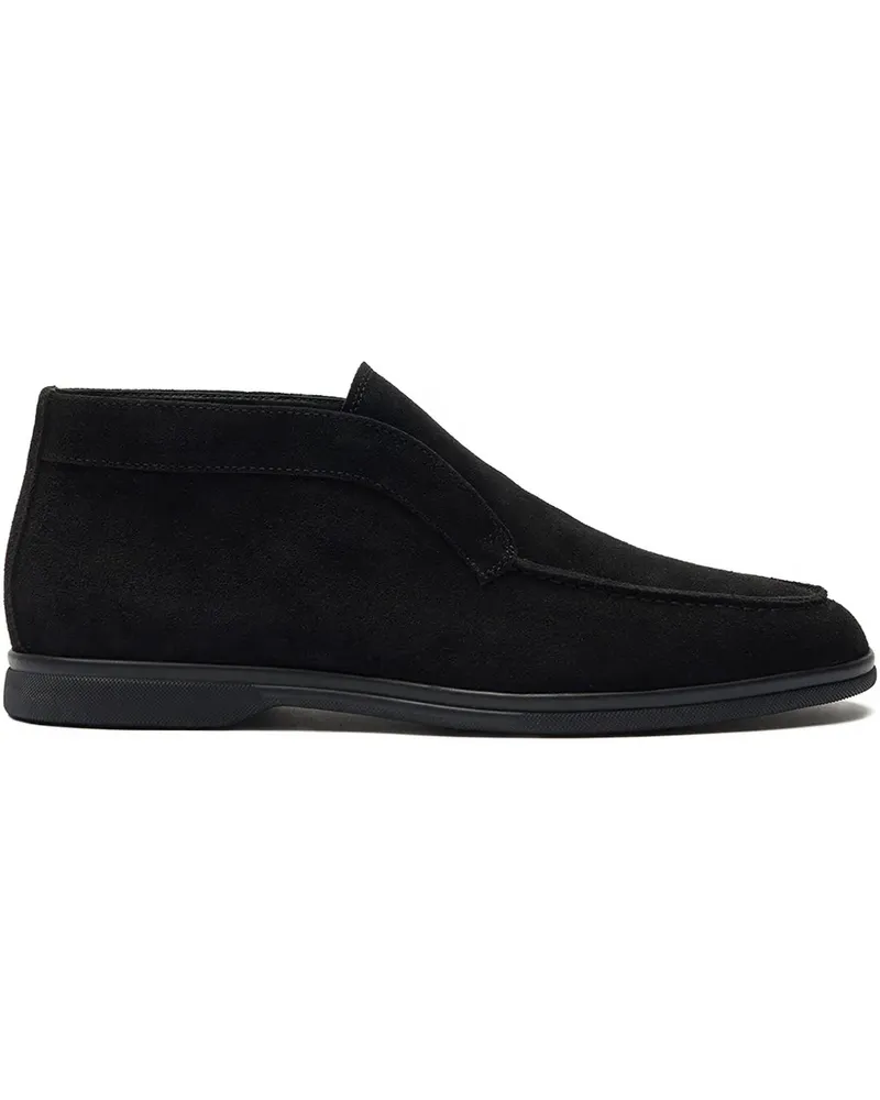 Scarosso Leonardo Stiefeletten aus Wildleder - Schwarz Schwarz