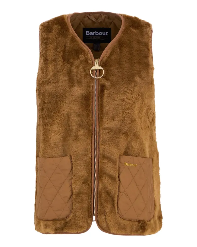 Barbour Gesteppte Weste aus Faux Fur - Braun Braun