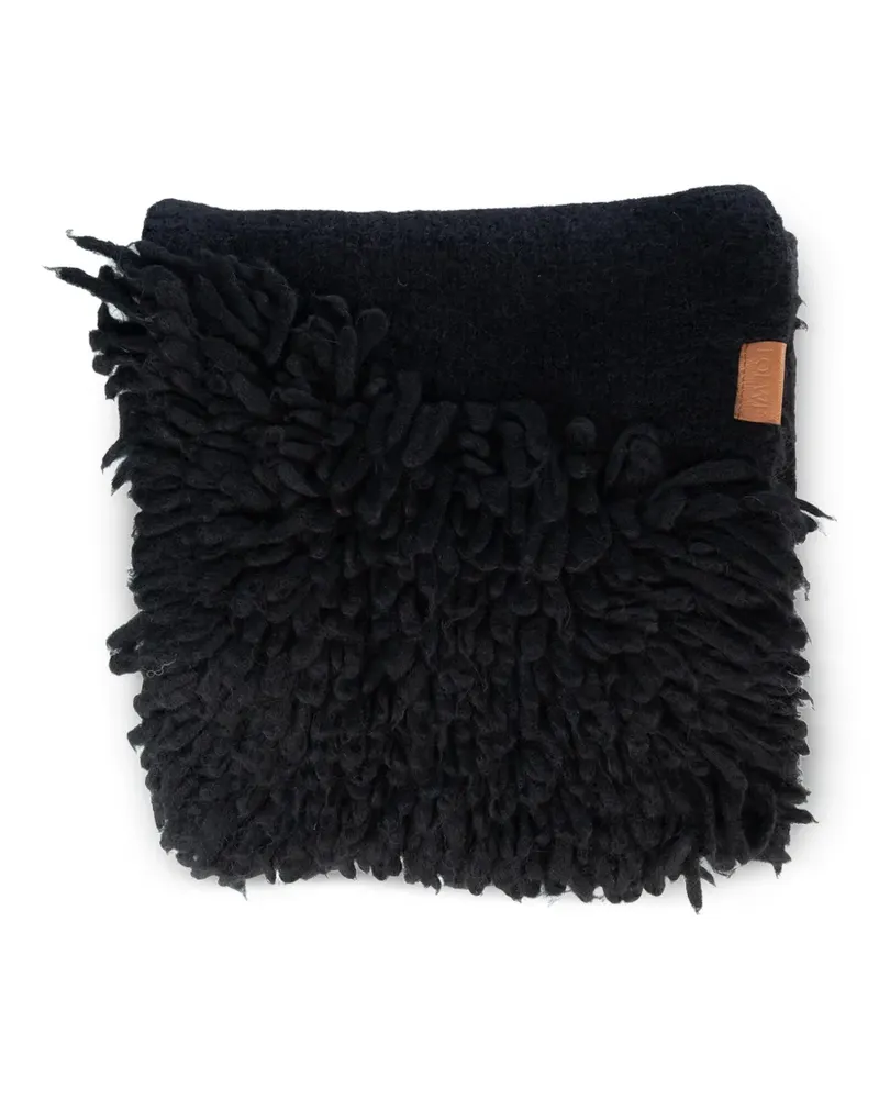 Loewe Schal mit Fransen - Schwarz Schwarz