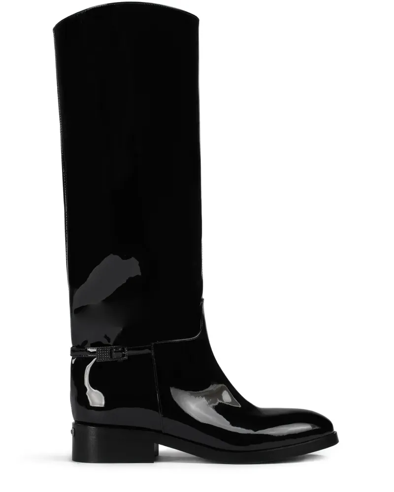 Le Silla Charlotte Stiefel aus Lackleder - Schwarz Schwarz