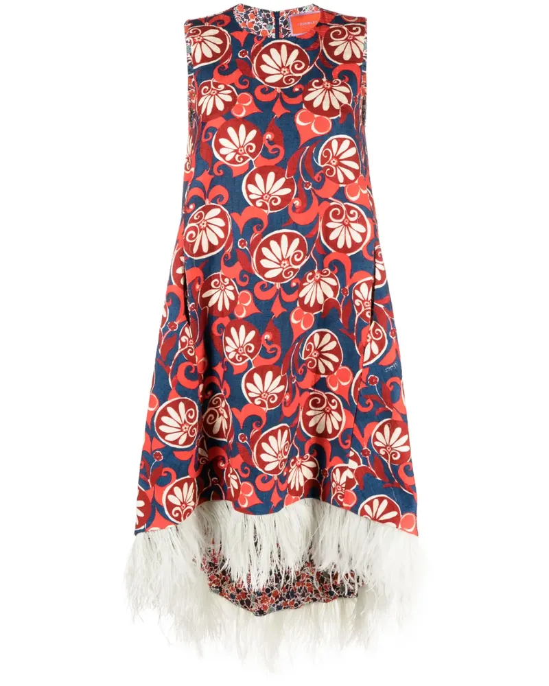 La DoubleJ La Scala Kleid mit Federn - Blau Blau