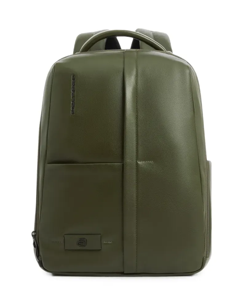 Piquadro Rucksack mit Logo-Schild - Grün Grün