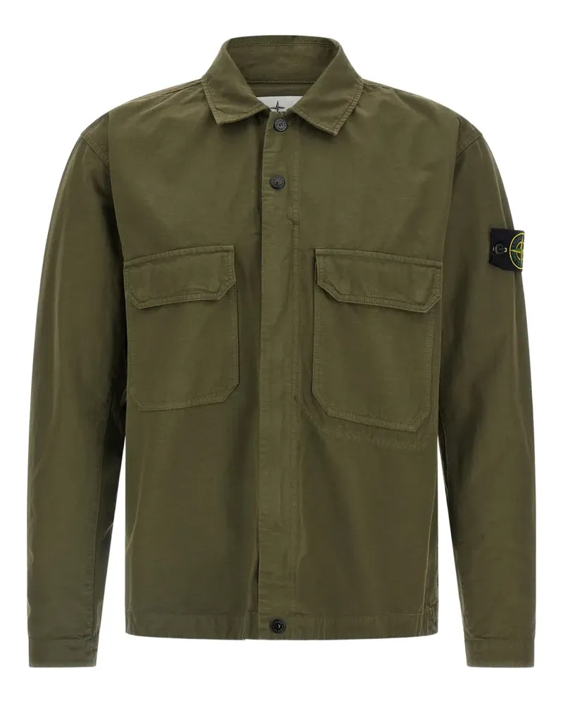 Stone Island Hemdjacke mit Druckknöpfen - Grün Grün