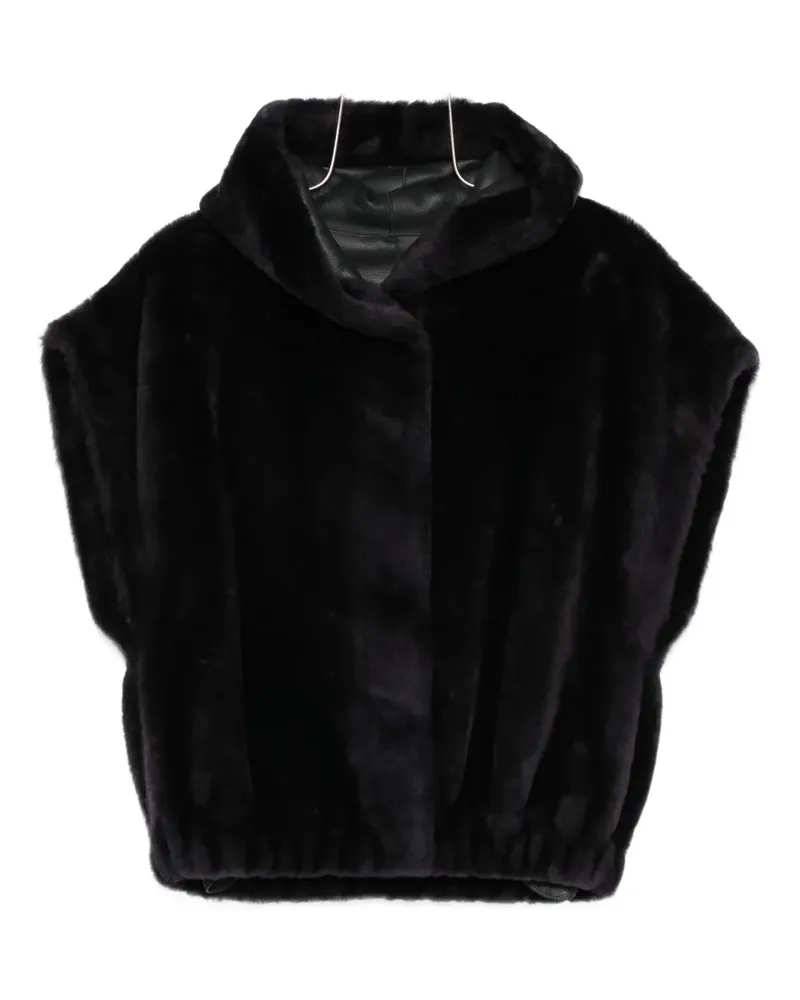 Arma Aurelie hooded faux-fur jacket - Schwarz Schwarz