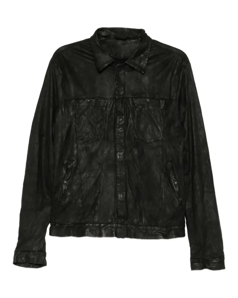 Giorgio Brato crinkled leather jacket - Schwarz Schwarz
