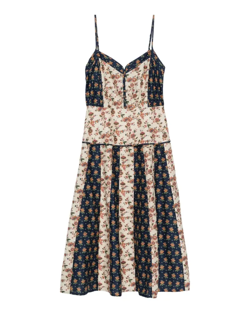 Ralph Lauren Midikleid mit Blumenprint - Blau Blau