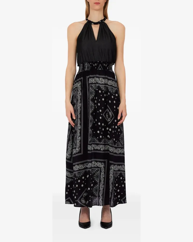 Liu Jo paisley V-neck dress - Schwarz Schwarz