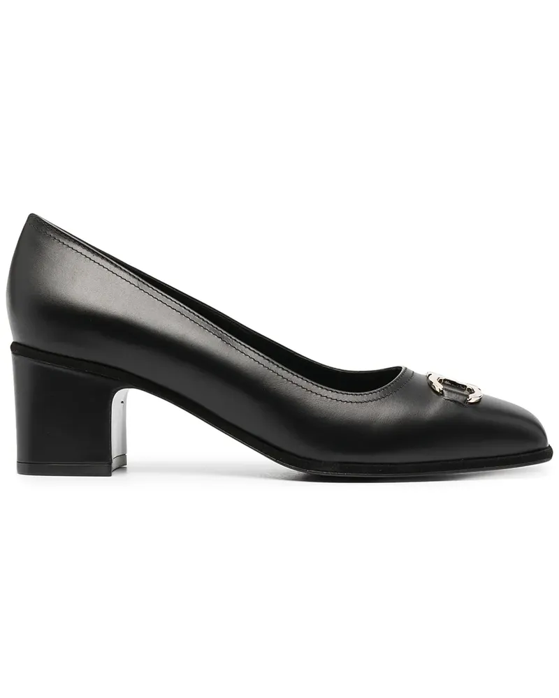 Ferragamo Pumps mit Gancini-Detail - Schwarz Schwarz