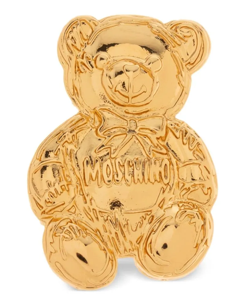 Moschino ikonische Teddy-Brosche Gold