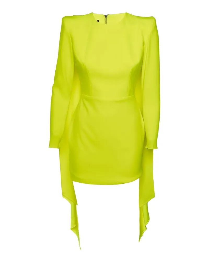 Alex Perry cape-sleeve crepe dress - Gelb Gelb