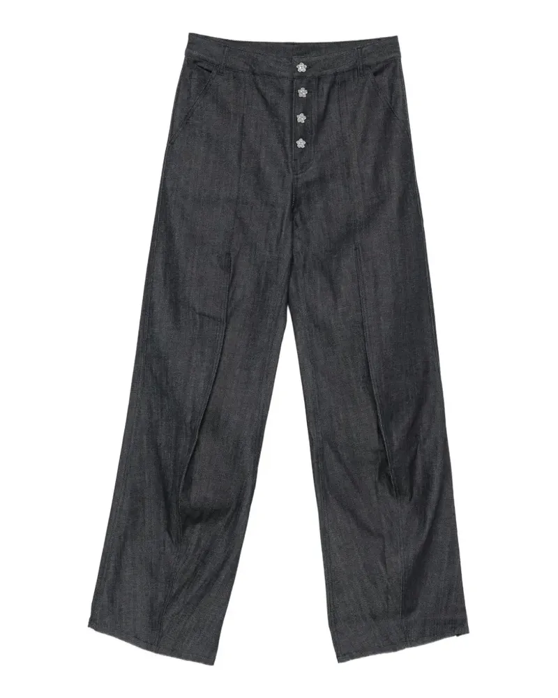 Cecilie Bahnsen flower-button jeans - Blau Blau