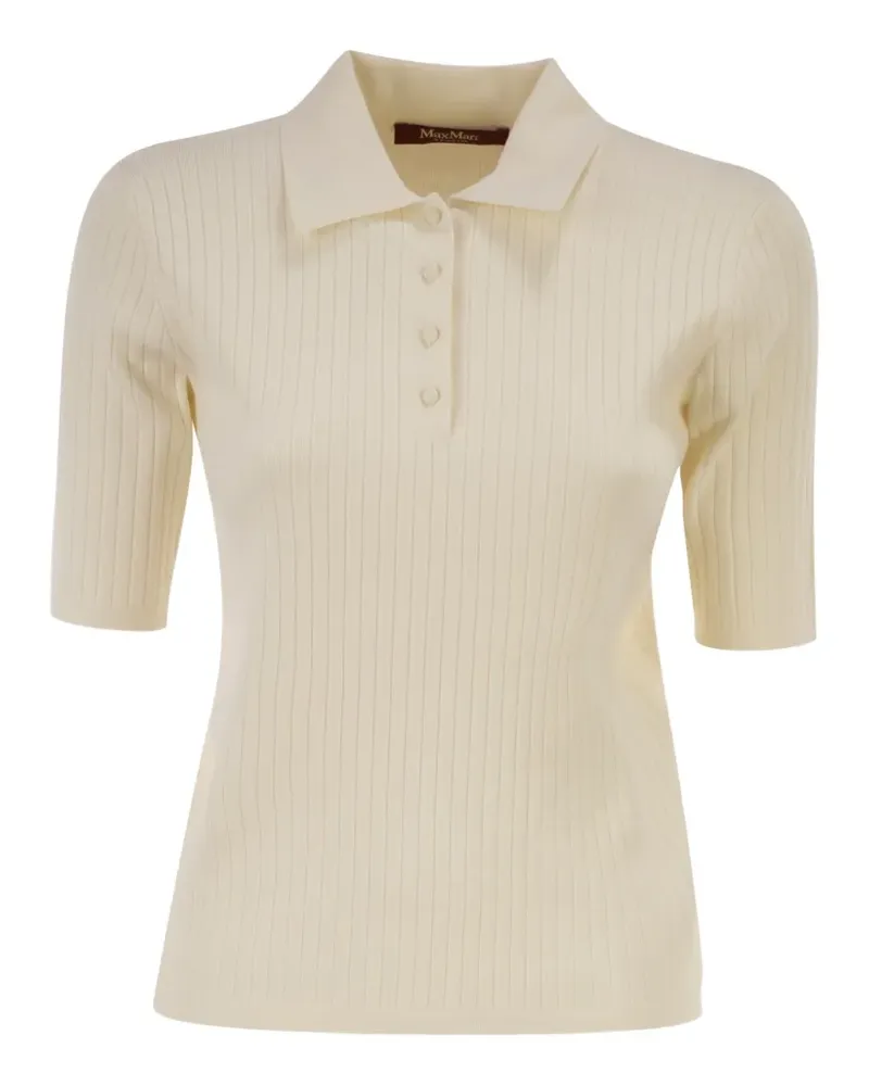 Max Mara ribbed polo top - Nude Nude