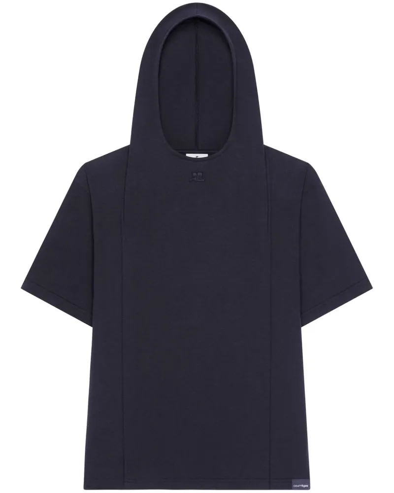 Courrèges T-Shirt mit Kapuze - Schwarz Schwarz