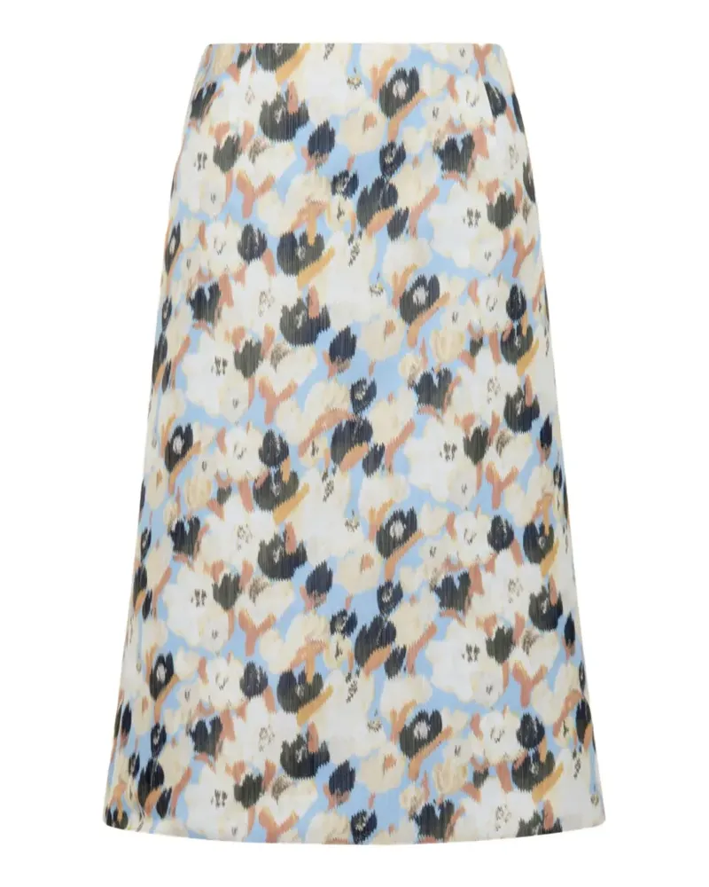 Marni Secret Bouquet A-Linien-Rock mit Blumen-Print - Weiß Weiß