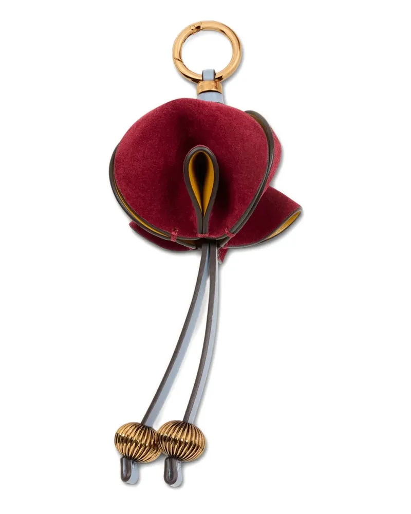 Etro Lederanhänger mit Blume - Gelb Gelb