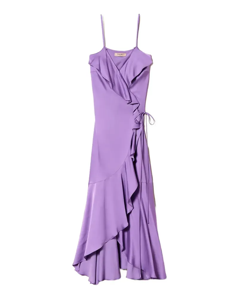 Twin-Set ruffled wrap midi dress - Violett Violett