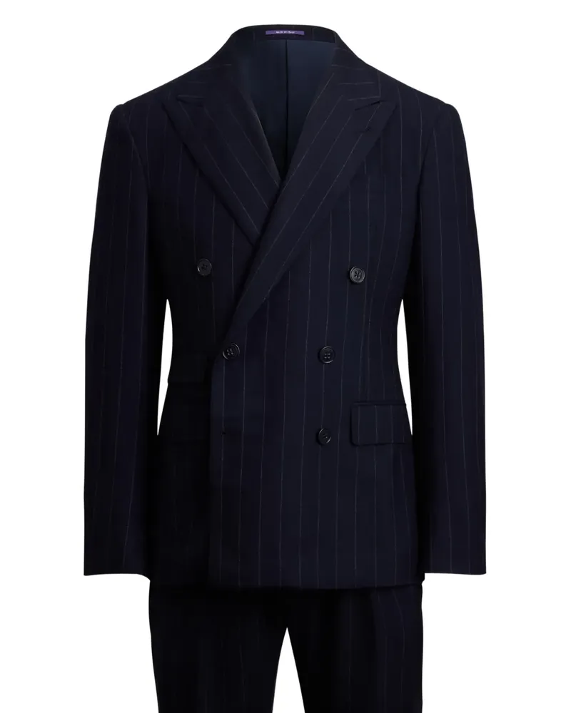 Ralph Lauren Doppelreihiger Anzug mit Nadelstreifen - Blau Blau