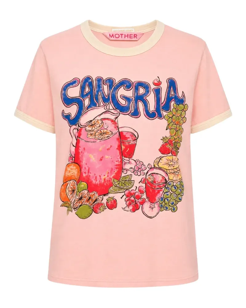 Mother Lil Goodie Ringer crew neck T-shirt - Rosa Rosa