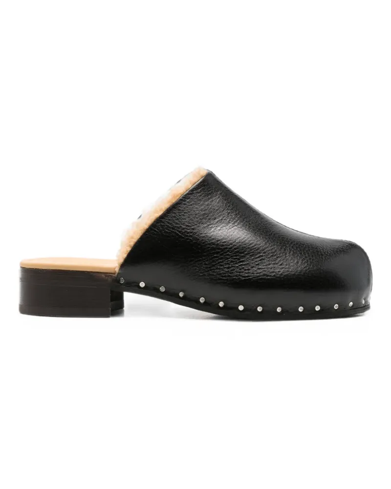 Our Legacy Naoto Clogs mit Shearling-Futter - Schwarz Schwarz