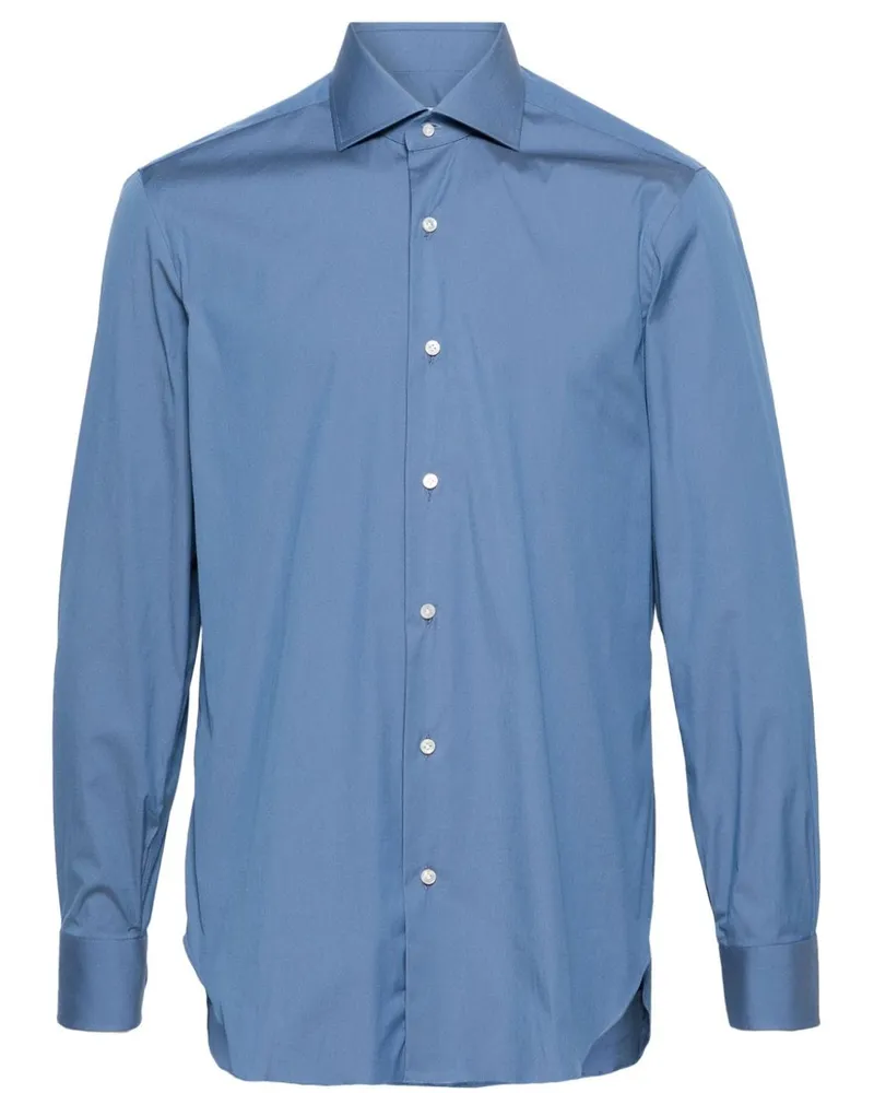 BARBA Hemd aus Popeline - Blau Blau