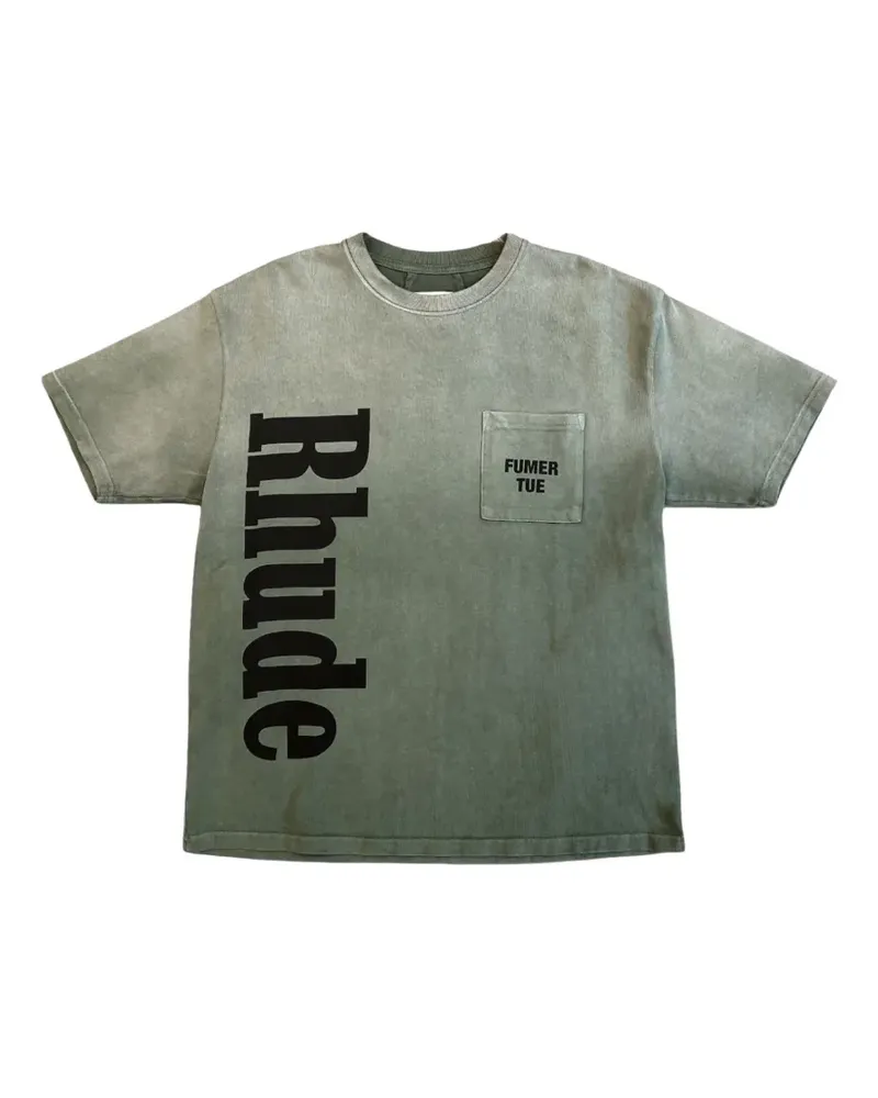 RHUDE T-Shirt mit Tasche - Grün Grün