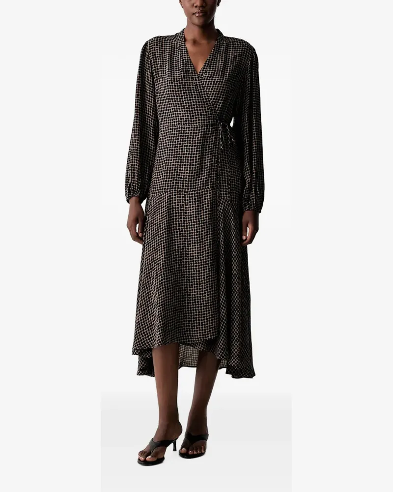 Marc O'Polo Midikleid mit Polka Dots - Braun Braun