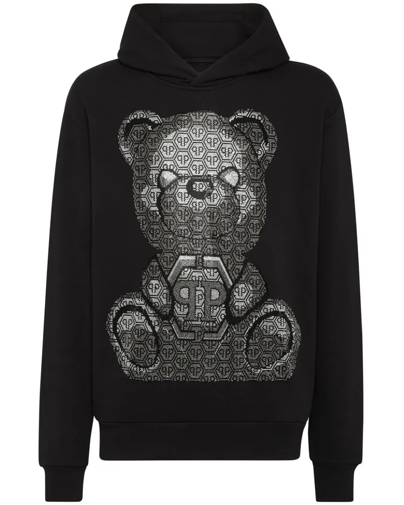 Philipp Plein Hoodie mit Teddy-Print - Schwarz Schwarz