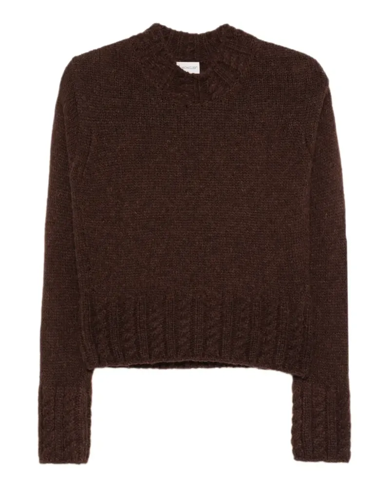 Moncler Pullover mit Logo-Patch - Braun Braun