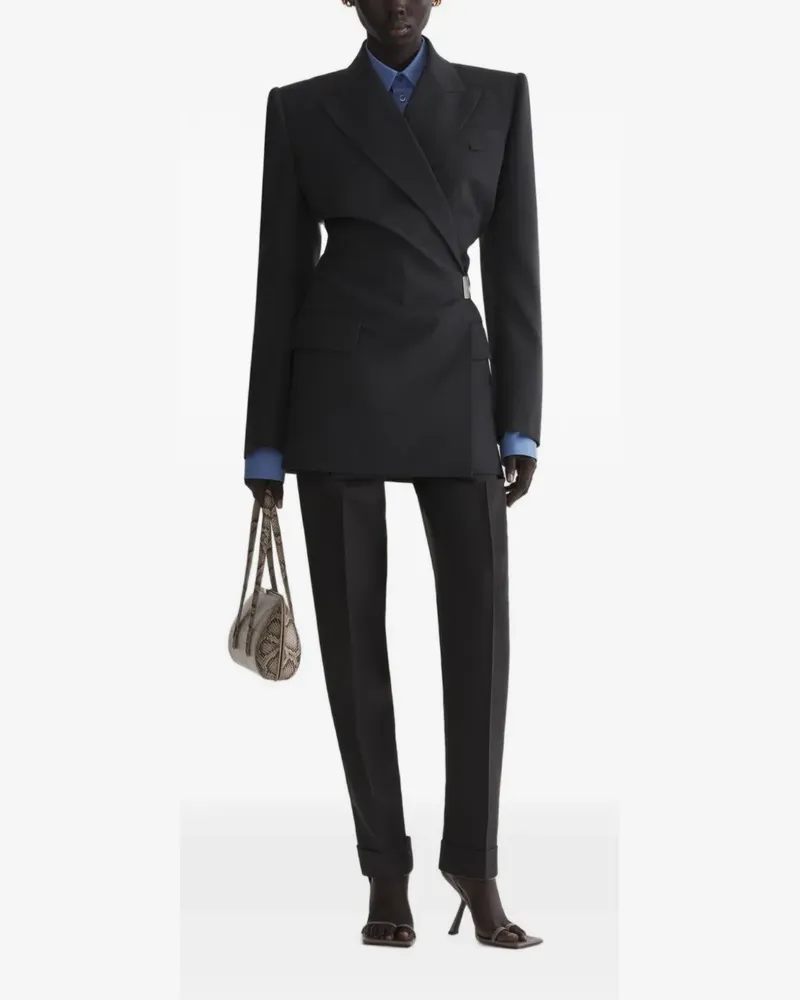 Thierry Mugler Doppelreihige Jacke mit verdrehtem Design - Grau Grau