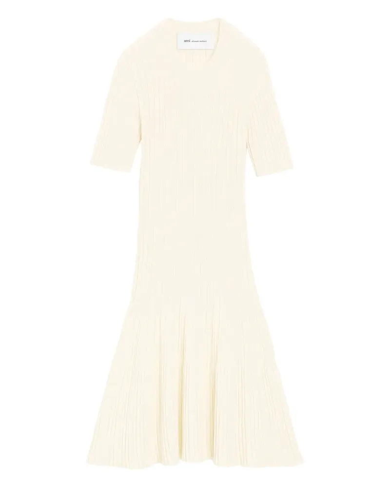 AMI Paris Geripptes Minikleid - Nude Nude