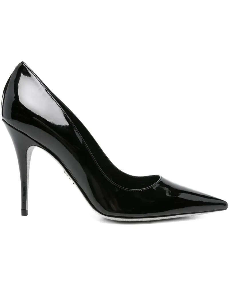 René Caovilla Spitze Stiletto-Pumps 100mm - Schwarz Schwarz