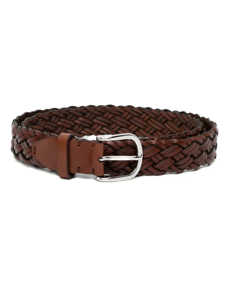 Brioni woven leather belt - Braun Braun