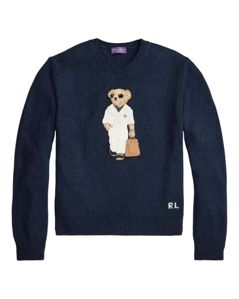 Ralph Lauren Pullover mit Bärenapplikation - Blau Blau
