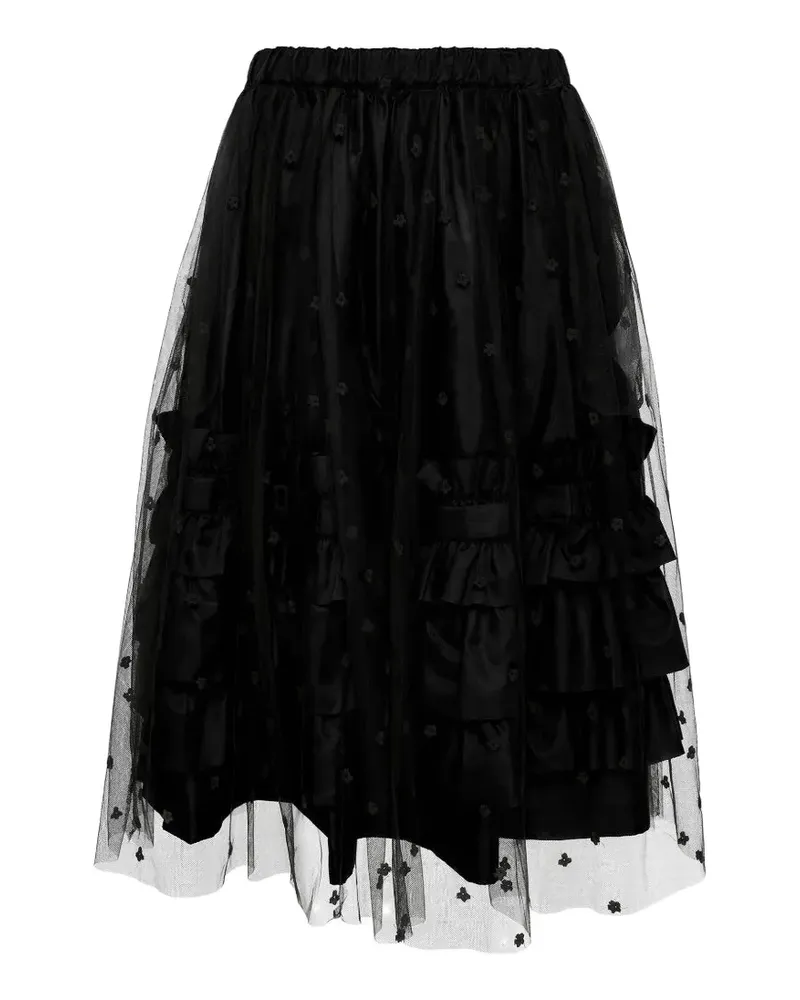 Comme des Garçons Rock mit Blumenmuster - Schwarz Schwarz