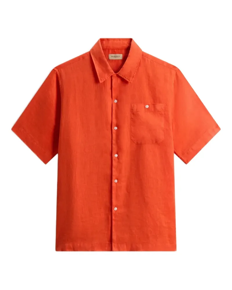 Woolrich garment-dyed short-sleeved shirt - Orange Orange