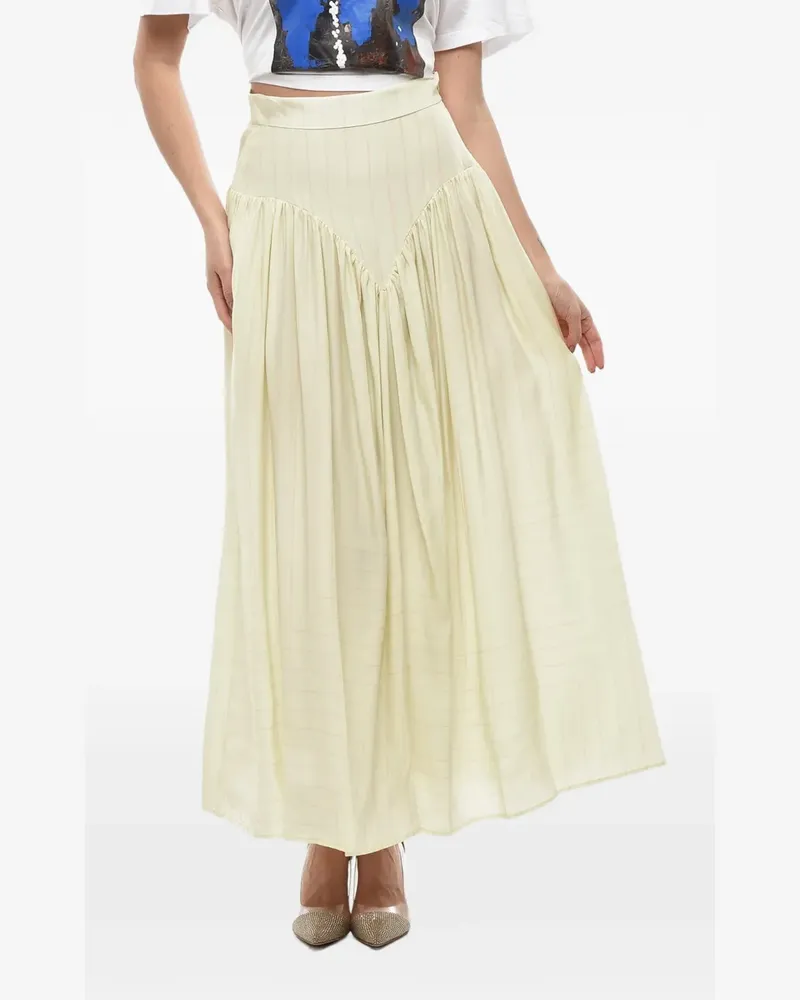 Stella McCartney striped pleated long skirt - Nude Nude