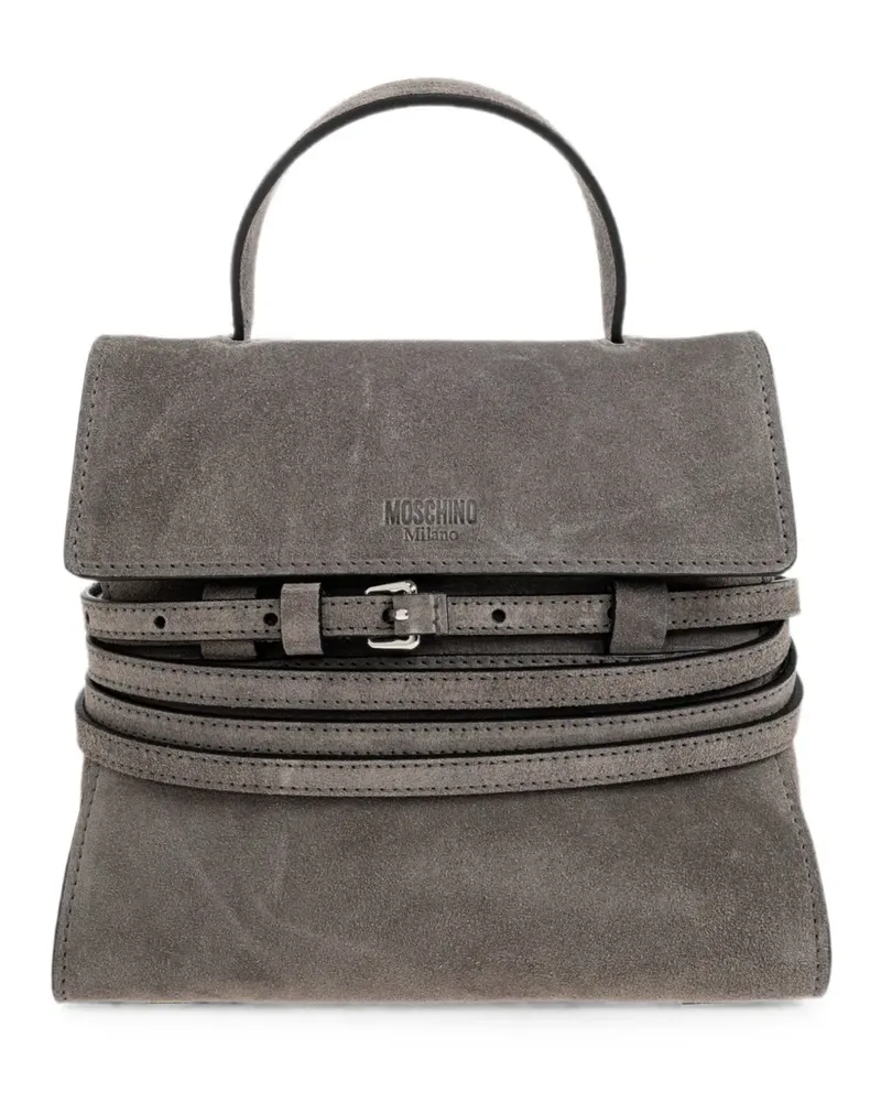 Moschino Tie Me Mini-Tasche mit Schnallenriemen - Grau Grau