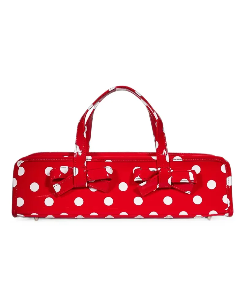 Comme des Garçons polka-dot bow-detail tote bag - Rot Rot