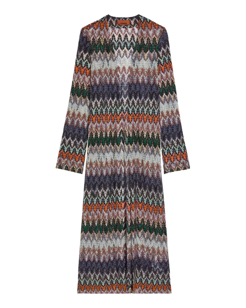 Missoni chevron fine-knit coat - Blau Blau