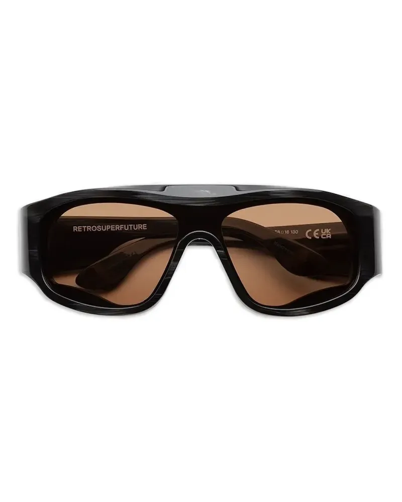 RETROSUPERFUTURE Sonnenbrille mit runden Gläsern - Schwarz Schwarz