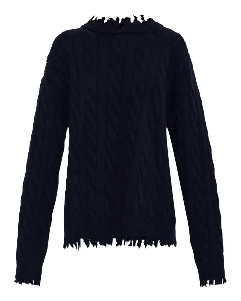 AKEP cable-knit distressed sweater - Blau Blau