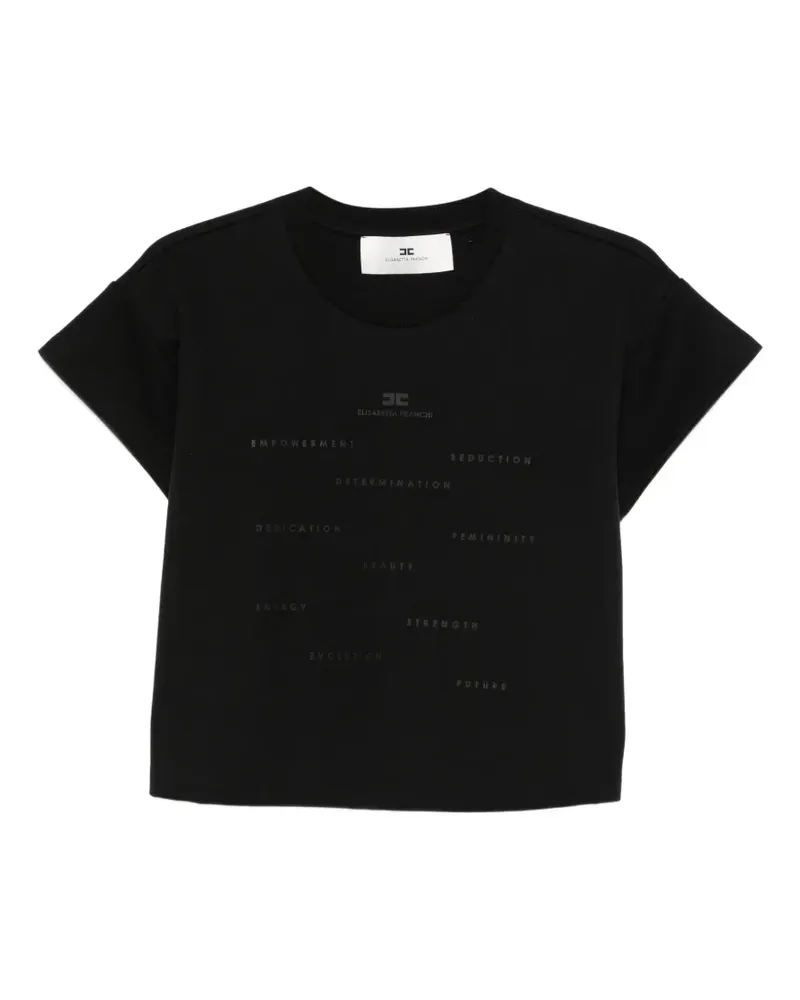 Elisabetta Franchi T-Shirt mit grafischem Print - Schwarz Schwarz
