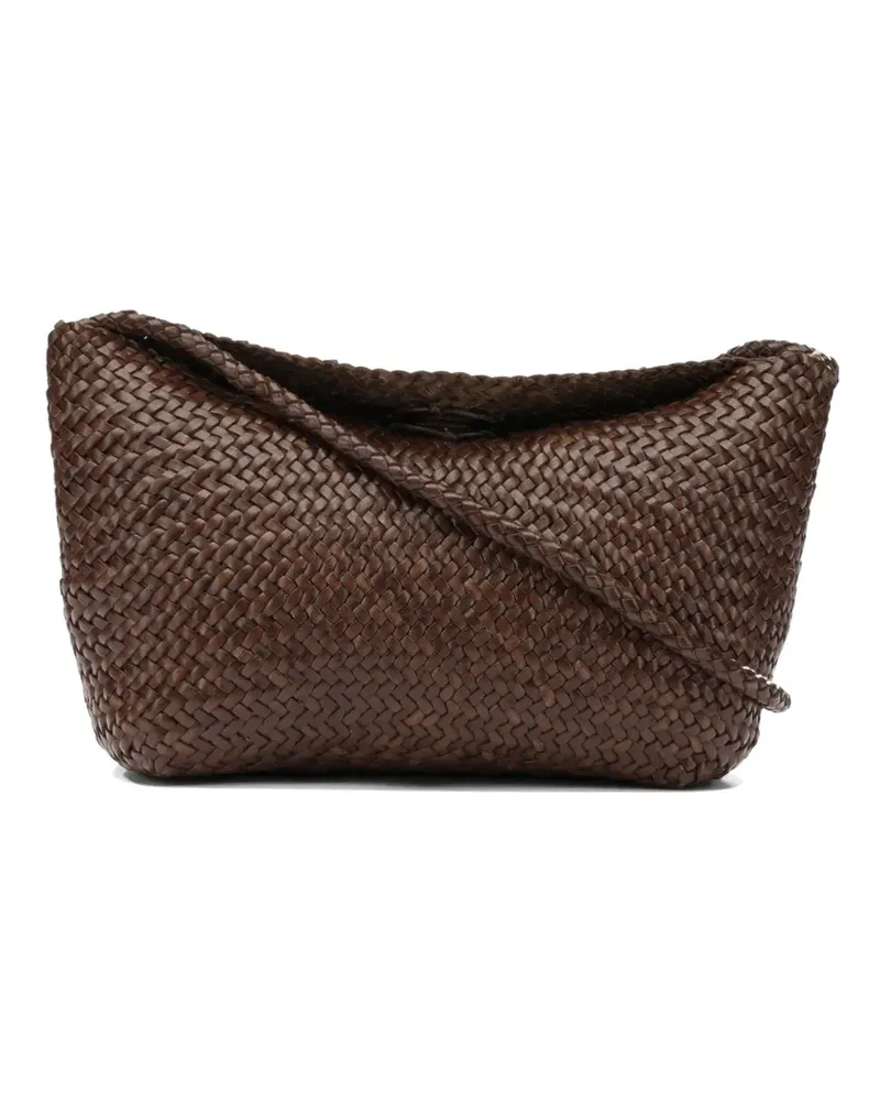 Dragon Diffusion Corsina woven leather shoulder bag - Braun Braun