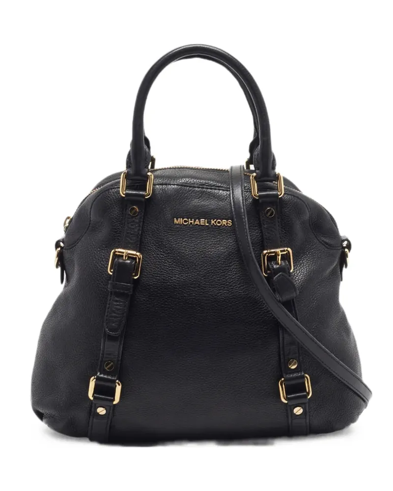 Michael Kors Bedford belted leather satchel bag - Schwarz Schwarz
