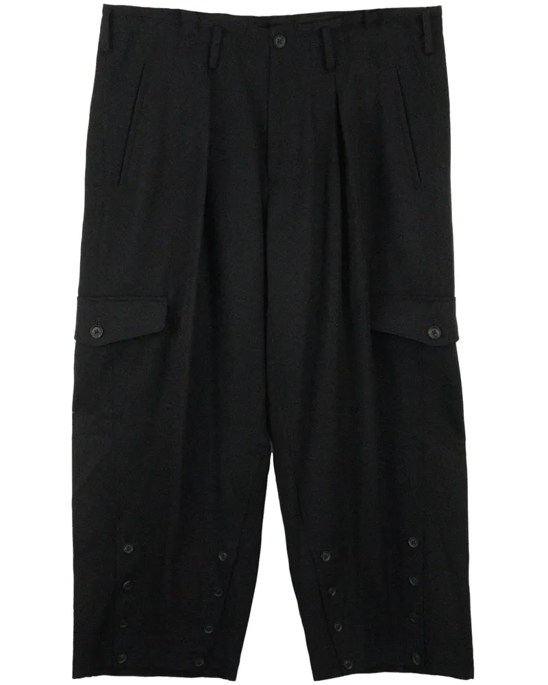 Yohji Yamamoto O-Hem Baggy-Hose - Schwarz Schwarz